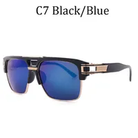 Classic Style Color Block Resin Square Half Frame Men's Sunglasses sku image 4