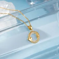Stainless Steel Titanium Steel 18K Gold Plated Elegant Plating Inlay Sun Heart Shape Eye Zircon Pendant Necklace main image 7