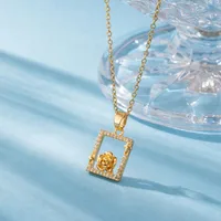 Stainless Steel Titanium Steel 18K Gold Plated Elegant Plating Inlay Sun Heart Shape Eye Zircon Pendant Necklace main image 8