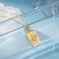 Stainless Steel Titanium Steel 18K Gold Plated Elegant Plating Inlay Sun Heart Shape Eye Zircon Pendant Necklace main image 5