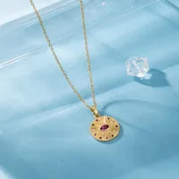 Stainless Steel Titanium Steel 18K Gold Plated Elegant Plating Inlay Sun Heart Shape Eye Zircon Pendant Necklace main image 2
