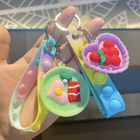 Cartoon Style Cute Food Pvc Metal Unisex Bag Pendant Keychain main image 2