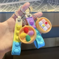 Cartoon Style Cute Food Pvc Metal Unisex Bag Pendant Keychain main image 1