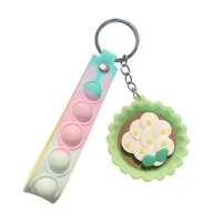 Cartoon Style Cute Food Pvc Metal Unisex Bag Pendant Keychain main image 3