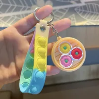Cartoon Style Cute Food Pvc Metal Unisex Bag Pendant Keychain sku image 3