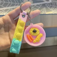 Cartoon Style Cute Food Pvc Metal Unisex Bag Pendant Keychain sku image 4