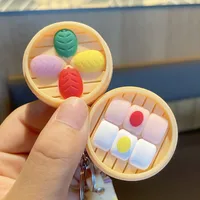 Cartoon Style Cute Food Pvc Metal Unisex Bag Pendant Keychain main image 4