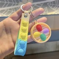 Cartoon Style Cute Food Pvc Metal Unisex Bag Pendant Keychain sku image 2