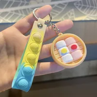 Cartoon Style Cute Food Pvc Metal Unisex Bag Pendant Keychain sku image 9