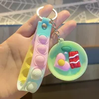 Cartoon Style Cute Food Pvc Metal Unisex Bag Pendant Keychain sku image 6