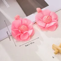 1 Pair Elegant Flower Raffia Iron Drop Earrings main image 2