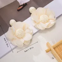 1 Pair Elegant Flower Raffia Iron Drop Earrings main image 3