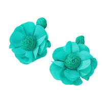 1 Pair Elegant Flower Raffia Iron Drop Earrings main image 4