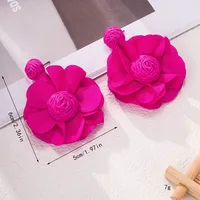 1 Pair Elegant Flower Raffia Iron Drop Earrings sku image 3