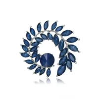 Lady Leaf Alloy Plating Inlay Artificial Crystal Unisex Brooches main image 3