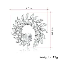 Lady Leaf Alloy Plating Inlay Artificial Crystal Unisex Brooches main image 2