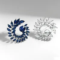 Lady Leaf Alloy Plating Inlay Artificial Crystal Unisex Brooches main image 1
