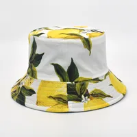 Unisex Casual Sunflower Lemon Flat Eaves Bucket Hat sku image 3