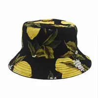 Unisex Casual Sunflower Lemon Flat Eaves Bucket Hat sku image 2