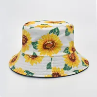 Unisex Casual Sunflower Lemon Flat Eaves Bucket Hat sku image 5