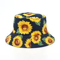 Unisex Casual Sunflower Lemon Flat Eaves Bucket Hat sku image 6