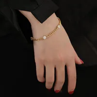 Simple Style Round 304 Stainless Steel 18K Gold Plated Artificial Rhinestones Bracelets In Bulk main image 2