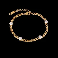Simple Style Round 304 Stainless Steel 18K Gold Plated Artificial Rhinestones Bracelets In Bulk main image 4
