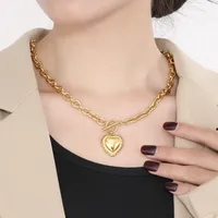 Titanium Steel 18K Gold Plated Modern Style Plating Heart Shape Earrings Necklace main image 7