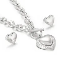 Titanium Steel 18K Gold Plated Modern Style Plating Heart Shape Earrings Necklace sku image 2