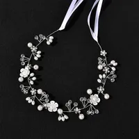 Bridal Jewelry Flowers Hand-beaded Headband Wedding Headdress sku image 4