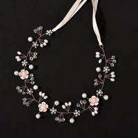 Bridal Jewelry Flowers Hand-beaded Headband Wedding Headdress sku image 5