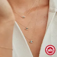 925 Sterling Silver Plating Devil'S Eye Pendant Necklace main image 4
