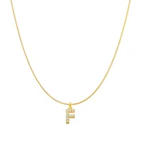 Lady Letter Stainless Steel Plating Inlay Artificial Gemstones Pendant Necklace sku image 8