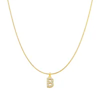 Lady Letter Stainless Steel Plating Inlay Artificial Gemstones Pendant Necklace sku image 4