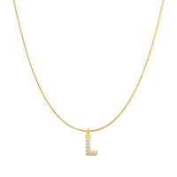 Lady Letter Stainless Steel Plating Inlay Artificial Gemstones Pendant Necklace sku image 14