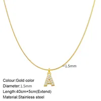 Lady Letter Stainless Steel Plating Inlay Artificial Gemstones Pendant Necklace main image 3
