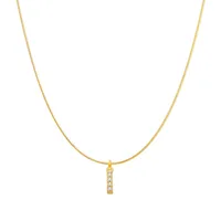 Lady Letter Stainless Steel Plating Inlay Artificial Gemstones Pendant Necklace sku image 11