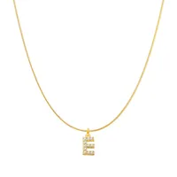 Lady Letter Stainless Steel Plating Inlay Artificial Gemstones Pendant Necklace sku image 7