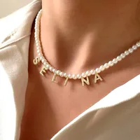 Bohemian Letter Stainless Steel Plating 18k Gold Plated Necklace main image 1