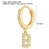 1 Piece Lady Letter Inlay Stainless Steel Zircon Earrings main image 4