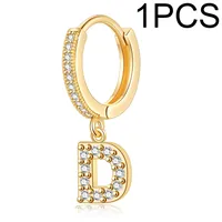 1 Piece Lady Letter Inlay Stainless Steel Zircon Earrings sku image 10