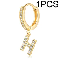 1 Piece Lady Letter Inlay Stainless Steel Zircon Earrings sku image 13