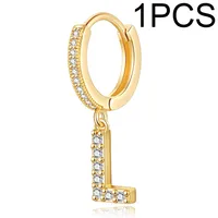 1 Piece Lady Letter Inlay Stainless Steel Zircon Earrings sku image 17