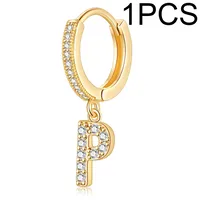 1 Piece Lady Letter Inlay Stainless Steel Zircon Earrings sku image 19