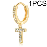 1 Piece Lady Letter Inlay Stainless Steel Zircon Earrings sku image 7