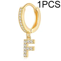 1 Piece Lady Letter Inlay Stainless Steel Zircon Earrings sku image 11
