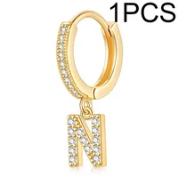 1 Piece Lady Letter Inlay Stainless Steel Zircon Earrings sku image 18