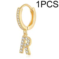 1 Piece Lady Letter Inlay Stainless Steel Zircon Earrings sku image 6
