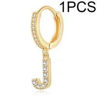 1 Piece Lady Letter Inlay Stainless Steel Zircon Earrings sku image 15