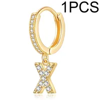 1 Piece Lady Letter Inlay Stainless Steel Zircon Earrings sku image 24
